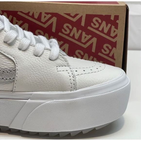 Vans Sneakers Sk8 Hi Stacked Platform Pop True White Metallic Women Size 5.5 New - Picture 5 of 12